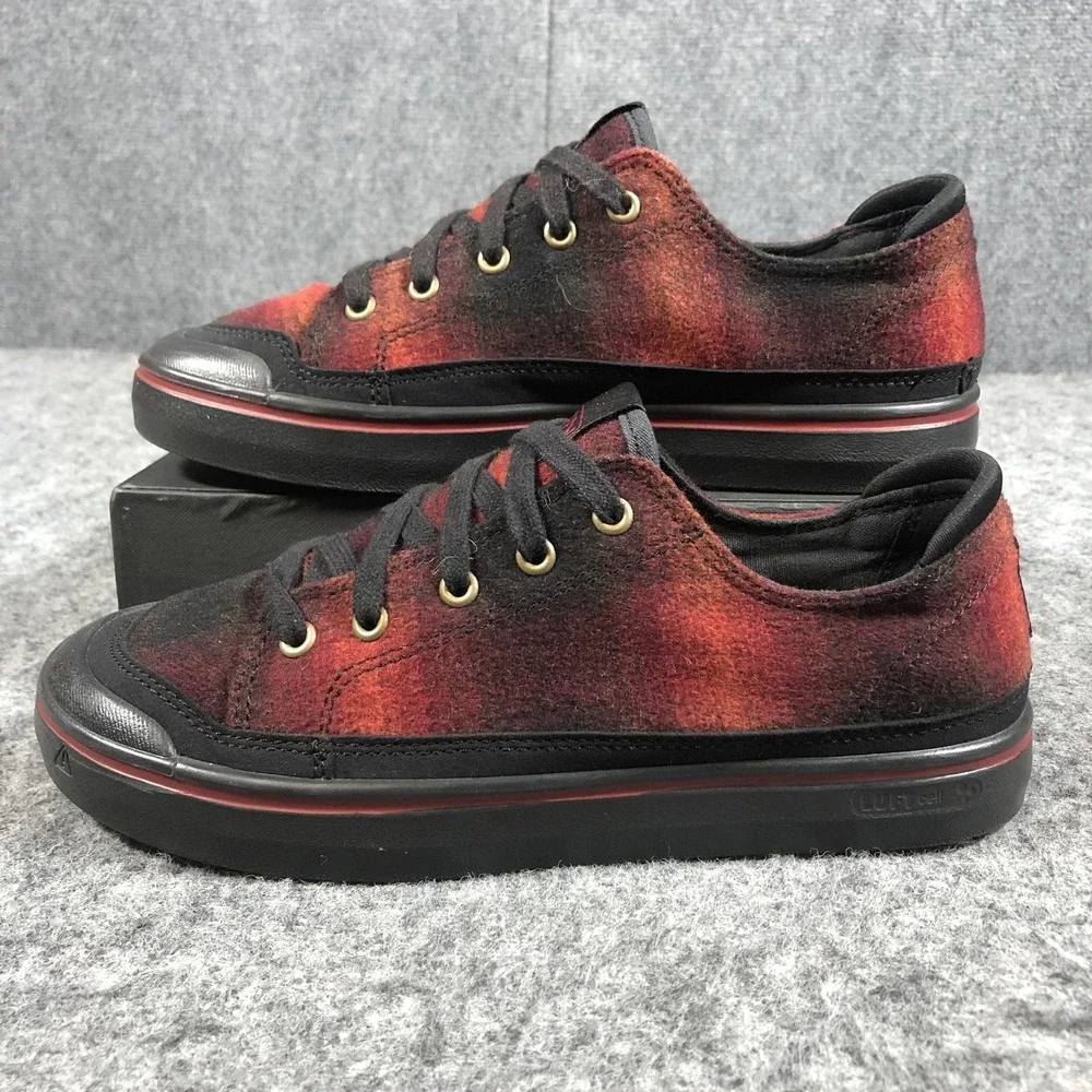 Keen‎ Luftcell Shoes Womens Size 8.5 Red Wool Plaid Low Top Comfort Sneakers